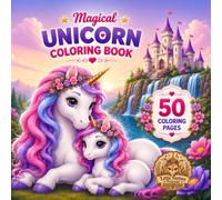 Magical Unicorn Coloring Book: Cute and Easy Coloring Pages for Kids | Adorable Unicorns, Rainbows, Stars and Magical Adventures, 50 Coloring Pages (Fantasy Friends)