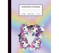 Magical Unicorn Composition Notebook for Girls - College Ruled | Back to School: 110 Pages | 7.5 x 9.25 in | Cute School Journal for Writing, Notes & Classwork