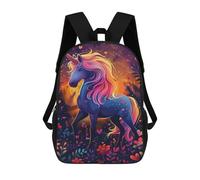 Magical Unicorn Fantasy Artwork Mochila Escolar Impresa En 3D 17inch Mochila Escolar Infantil Mochilas De Viaje Mochila Informal De Moda Para Niños Y Estudiantes