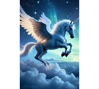 Magical Unicorn Notebook - Fantasy Journal With Starry Night And Aurora Background