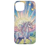 Magical Unicorn Vitral Art Cute Case Graphic Carcasa para iPhone 15 Plus