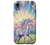 Magical Unicorn Vitral Art Cute Case Graphic Carcasa para iPhone XR