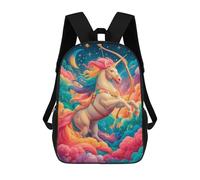 Magical Unicorn with Bow in Clouds Mochilas Impresas En 3D Para Niños 17inch Mochilas De Moda Informales Para El Día A Día, Bolsas De Viaje, Mochilas Informales Para Exteriores Para Niños Y Niñas
