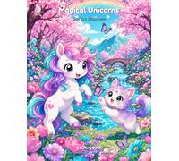 Magical Unicorns & Friends Coloring Book: 50 Whimsical Pages of Unicorns, Magical Cats & Spring Blossom