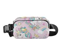 Magical Unicorns - Riñonera impermeable rosa para mujer, riñonera, riñonera estampada para mujer, unicornios mágicos, rosa, 8 x 5.3 x 2.3 pulgadas, lindo y divertido, unicornios mágicos rosa, 8 x 5.3