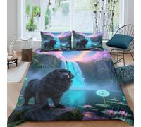 Magical Waterfall Funda Edredon Juego de Ropa de Cama de 3 Piezas Impresión 3D Cierre de Magical Waterfall Funda de Edredón Funda de Almohada a Juego Lavables for Adultos King（220x240cm）