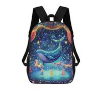 Magical Whales And Fairies Mochila Escolar Infantil Impresa En 3D Para Niños, Mochila De Viaje De Alta Capacidad, Mochilas Para Libros De 17 Pulgadas Para Niños