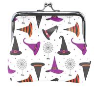 Magical Witch Hat - Bolsa de piel morado, para mujer y niña, con hebilla para cambio de dinero, para niñas, Sombrero mágico de bruja morado, UNITALLA, Sombrero mágico de bruja morado, UNITALLA