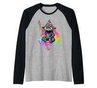 Magical Wizard Frog EDM Party Psicodélica Rave Trippy Camiseta Manga Raglan