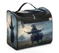 Magical World Bull Cows - Bolsa de maquillaje de viaje para mujeres, hombres, niños, niñas, niños, 11.2 L, bolsa de aseo para cosméticos, bolsa de aseo colgante, bolsa de aseo organizadora de
