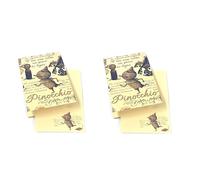 Magicamente Carta Juego de 2 cuadernos de 8,5 x 12,5 cm, 30 hojas, decoración en polvo dorado, papel de gamuza. Fantasía: Las aventuras de Pinocho