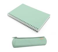 Magicamente Carta - Set Notebook A5 con rayas y estuche de papel lavable, encuadernación en espiral, idea regalo original, perfecto para notas, escuela o trabajo, fabricado en Italia