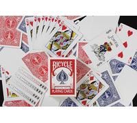 Magicaplanet - Juego de 56 cartas especiales para trucos de magia con video de 1 hora, formato póker, incluye doble espalda roja/azul, tarjetas blancas y dama de corazón