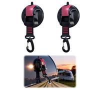 Magicbox Juego de 2 ganchos con ventosa para camping, con botón de presión al vacío, ventosas con gancho de hasta 15 kg de capacidad de carga, anillo en D giratorio 360°, reutilizable sin taladrar