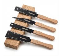 Magicbox Juego de sierras japonesas de tracción, 4 piezas de sierras de mano para carpintería con dientes finos y mango de madera, sierras de doble filo y de corte al ras para corte de madera de