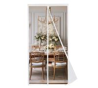 MAGICDOOR Mosquitera Magnética 120x150cm, Poliéster Colore Puro Mosquiteras para Puertas con Potente Imán Antimosquitos Cortina para Puerta Exterior Ventana para Dormitorio Salón-Blanco