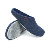 Magicfelt Pantuflas de fieltro AP 701 de pura lana de merino | Zapatillas para hombre y mujer con suela de cuero antideslizante - Zapatillas unisex para adultos Midnight | 44, midnight, 44 EU