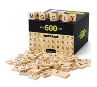 Magicfly - 500 fichas de Scrabble de madera para manualidades, letras de Scrabble, fichas de palabras A-Z para