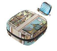 Magician and The Fool Tarot Cards Ilustración Servilletas Sanitarias Bolsa de almacenamiento portátil para mujeres, adolescentes y niñas, bolsa de copa menstrual, soporte para almohadilla de lactancia