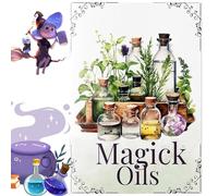 Magick Oils - Libro de referencia rápida, 54 atributos, relaciones y usos, hechizos de bruja de cocina y guía mágica de hierbas, brujas principiantes y recetas de hierbas, libro de aceites mágicos de