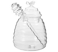 MAGICLULU 1 Juego tarro de miel jarabe de arce póster condimento tapas panal tarros de cristal favor cucharas tarros de miel con cazo dispensador de miel varita de miel Vidrio Reutilizable