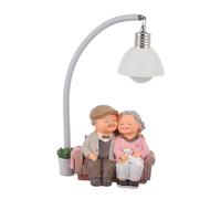 MAGICLULU 1 Pieza Gato Abrazando La Luz De La Noche Estatuillas De De Ancianos Figura De De Edad Avanzada De Aniversario Escultura Adorno De De Ancianos Resina