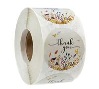 MAGICLULU 1 Rollo Gracias Pasta De Sellado Embalaje Kraft Pegatinas Etiqueta De Negocio Gracias Sellado Pegatinas Pegatina De Tejido Etiqueta Engomada Del Sello De Navidad Regalo Ronda