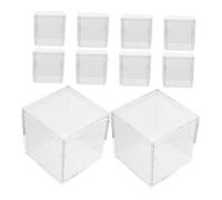 MAGICLULU 10 Piezas Caja de Exhibición de Minerales con Tapa Contenedor de Acrílico Transparente para Especímenes de Protección y Almacenamiento de Cristales y Plantas