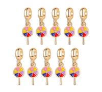 MAGICLULU 10 Piezas de Dijes de Piruleta de Aleación Colorida para Joyería DIY Colgantes Decorativos para Pulseras y Collares Accesorios para Hacer Pulseras y Charms Artesanales