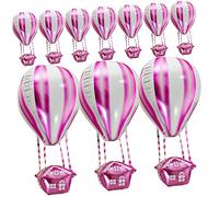 MAGICLULU 10 Piezas Globo Aerostático Y Para Globos De Cumpleaños Caliente Arriba Pastel Globo De Fiesta De Cumpleaños Ultravioleta Globos De Ducha Rosa Película De Aluminio