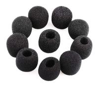 MAGICLULU 10 Protectores de Micrófono de Esponja Mini para Solapa, Fácil Transporte y Uso Manos Libres, Color Negro, Ideales para Enseñanza y Discursos