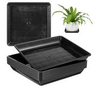 MAGICLULU 10 Unidades Bandeja Cuadrada Protege Superficies y Mantiene Niveles para de Resina Negra Adecuado para Bonsáis en Interiores y para Macetas Pequeñas
