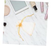 MAGICLULU 100 Piezas Bolsas de Organza Pequeñas Doradas con Cierre de Cordón Bolsitas de Malla para Joyería Dulces Pulseras y Detalles de Boda Paquetes para Regalos y Fiestas