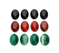 MAGICLULU 10piezas Piedras Ovaladas de Ágata Negra para Manualidades DIY Parche Plano para Joyería y Accesorios de Suministros para Fabricación de Pulseras y Pendientes