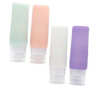 MAGICLULU 12 Piezas Botella de gel de sílice botella de plastico botellas de viaje portátiles champú loción botellas pequeñas de silicona exprimir botellas familiar envase botella cosmética