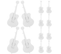 MAGICLULU 12 Piezas Mini Guitarra de Exhibición para Casa de Muñecas, Accesorio Ligero de Plástico Diseño Detallado y Estilo Único para Decoración y Educación Musical