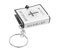 MAGICLULU 12 Piezas Mini llavero de la Biblia de recuerdo de la iglesia miniatura fiesta pequeña biblia bautismo religioso llavero de libro mini biblias para el papel Silver