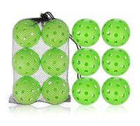 MAGICLULU 12 Piezas Pelotas de Entrenamiento Huecas de Plástico Ligero Seguro para Práctica de Béisbol y Golf Verde con Bolsa de Malla