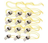 MAGICLULU 12 piezas Silbatos de Acero Inoxidable con Cordón Silbato Deportivo Portátil para Árbitros y Entrenadores Sonido Fuerte para Fútbol y Actividades al Aire