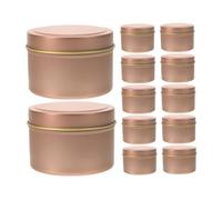 MAGICLULU 12 Piezas Tarro de Vela de hojalata envase recipientes para Velas para Hacer Velas pestaña Cajas de Velas Decoración de Velas sujetavelas latas de Velas de aromaterapia Rose Gold
