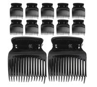 MAGICLULU 12 Pinzas para Rulos Calientes Negras, Clips de Plástico para Rizar el Cabello Protección Térmica, Abrazaderas para Estilistas, Aptas para Todo Tipo de Cabello y Peinados
