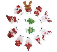 MAGICLULU 12 Pinzas Pelo de Navidad Diseño Clásico de Elementos Navideños, Tela Resistente, sin Decoloración ni Deformación, Ideales para Fiestas Infantiles Estilo Varios estilos