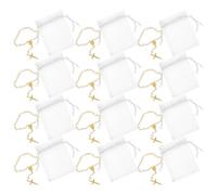 MAGICLULU 12 Pulseras de Rosario Mini con Cruz de Perla Clara para Comunión y Boda, Aleación y Malla, Bienestar Espiritual y Bendiciones Diarias