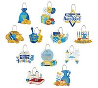 MAGICLULU 12piezas Hanukkah Hanging Ornaments Paper Pendant Signs for Home and Garden Decor Charming Hanging Cards for Indoor Outdoor Party Decorations
