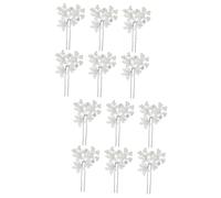 MAGICLULU 12piezas Horquillas De Perlas Blancas Diseño Floral Clips De Cabello U-shape Para Novias y Perfectos Para Bodas y Celebraciones