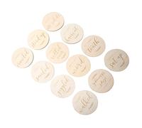 MAGICLULU 12piezas Tarjetas De De Madera para Bebés Accesorios Fotográficos para Nacidos Recordatorios De Crecimiento De Diámetro Diseño Adorable y Único