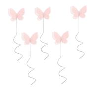 MAGICLULU 15 Piezas decoraciones de pasteles suministros de decoración de pasteles Toppers de cupcakes decoración del pastel de Toppers de pastel de alambre de hierro rosa