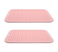 MAGICLULU 2 alfombrillas resistentes al calor para herramientas de peinado - Alfombrilla de silicona y soporte para rizador - Almohadilla portátil para plancha de viaje - Funda protectora para