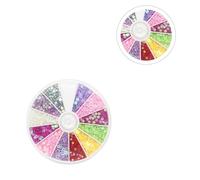 MAGICLULU 2 Cajas de Accesorios de Manicura Pegatinas de Purpurina de Estrellas, 150 Gemas de Imitación y 8,5 G de Lentejuelas de Colores para Decoración de Uñas DIY en Varios estilos