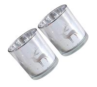 MAGICLULU 2 Candelabros de Cristal para Velas Navideñas Diseño de Alce Taza de Vela Aromaterapia Vacía Decoración Festiva para Navidad 2 Piezas Copa de Vidrio Transparente